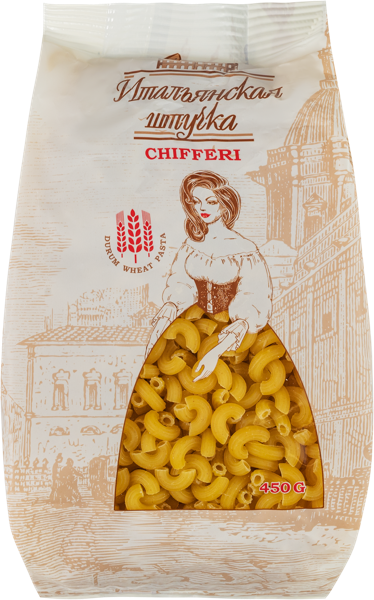 Изображение Макароны из твердых сортов Итальянская штучка рожки Макаронная фабрика м/у, 450 г
