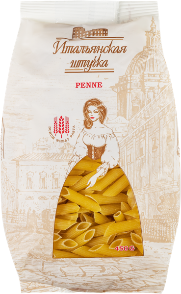 Изображение Макароны из твердых сортов Итальянская штучка перья Макаронная фабрика м/у, 450 г