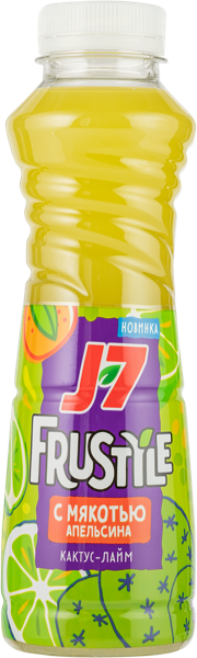 Изображение Напиток сокосодержащий негаз Дж 7 Фрустайл Апельсин кактус лайм Лебедянский п/б, 0,385 л