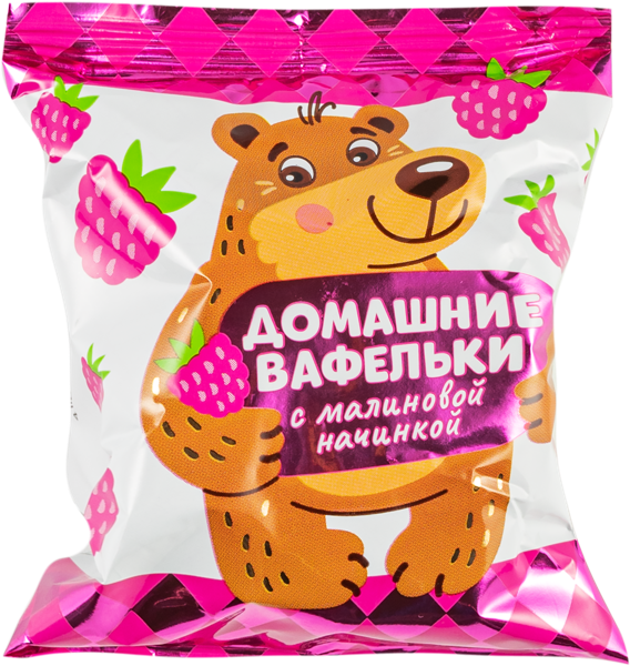 Изображение Печенье Домашние вафельки с малиновой начинкой Дымка КФ м/у, 52 г