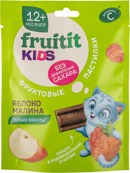 Изображение Пастила с 12 мес без сахара Фрут Ит яблоко малина Пермская КФ м/у, 55 г