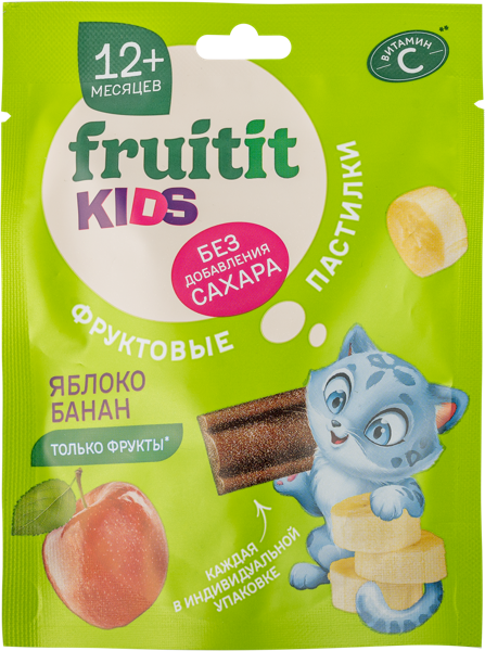 Изображение Пастила с 12 мес без сахара Фрут Ит яблоко банан Пермская КФ м/у, 55 г