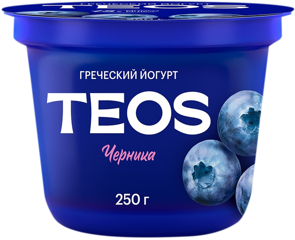 Изображение Йогурт 2% греческий Теос черника Савушкин продукт п/б, 250 г