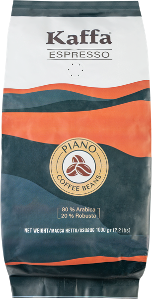 Изображение Кофе в зернах Каффа эспрессо пьяно 80% арабик Квадра Импекс м/у, 1 КГ