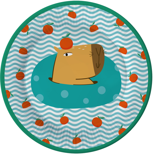 Изображение Одноразовая посуда 23см НД плэй тарелка капибара на чиле Рубин ООО м/у, 6 шт