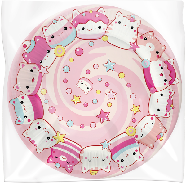 Изображение Одноразовая посуда 18см НД плэй тарелка котики-моти Рубин ООО м/у, 6 шт