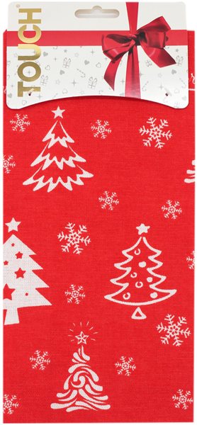 Изображение Полотенце 45*60см для кухни Тач Елки красное рогожка Аврора карт/уп, 1 шт