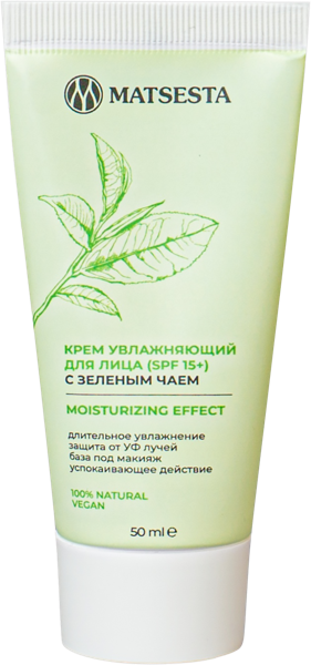 Изображение Крем для лица увлажняющий Мацеста зеленый чай СПФ 15+ Мацеста п/у, 50 мл