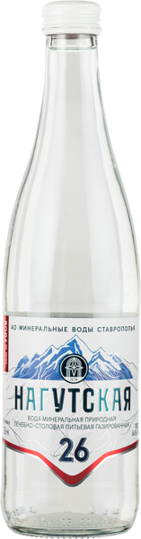 Изображение Мин вода газ рН 6,7 Нагутская-26 лечебно-столовая Рокадовские Мин Воды с/б, 0,5 л