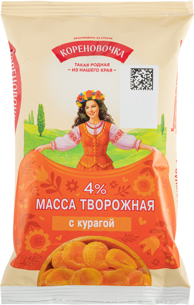 Изображение Творожная масса 4% Кореновочка курага Кореновский МКК м/у, 180 г