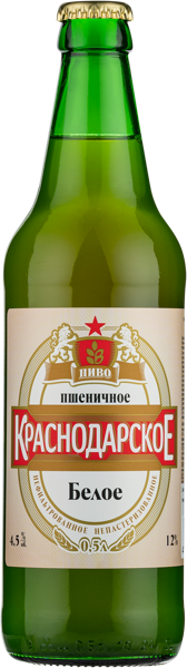 Изображение Пиво светлое Лагер 4,0% Динское Краснодарское Белое Динской ПЗ с/б, 0,5 л
