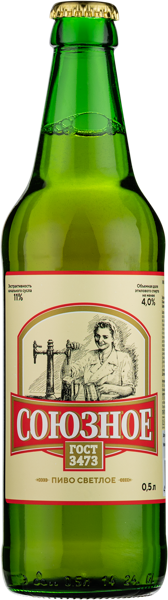 Изображение Пиво светлое Лагер 4,0% Динское Союзное ГОСТ 3473 Динской ПЗ с/б, 0,5 л