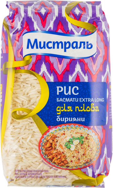 Изображение Рис для плова бирияни Мистраль басмати Мистраль Трейдинг м/у, 500 г