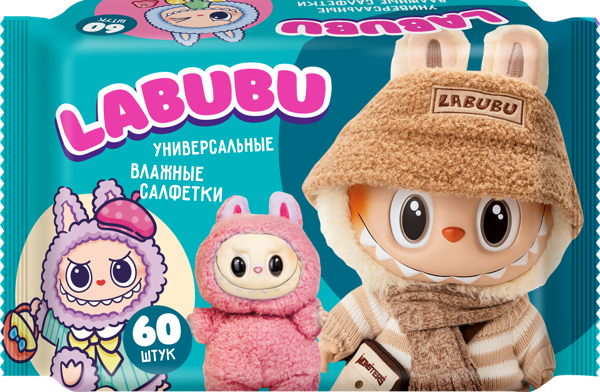 Изображение Салфетки влажные для рук Лабубу универсальные Авангард ООО м/у, 60 шт
