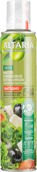 Изображение Масло оливковое Алтария спрей нерафинированное Алтария ж/б, 250 мл