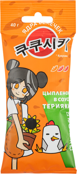 Изображение Семечки подсолнечника Кукусики ядра цыпленок терияки ИП Наникова ИЮ м/у, 40 г