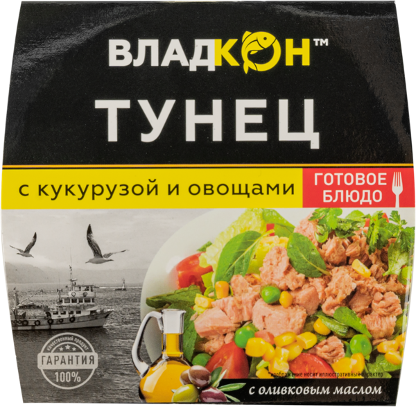 Изображение Тунец Владкон кукуруза овощи Владкон ТД ж/б, 160 г