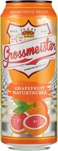 Изображение Пивной напиток светлое Лагер 2,0% н/ф Гроссмейстер грейпфрут Бренд Директ ж/б, 0,5 л