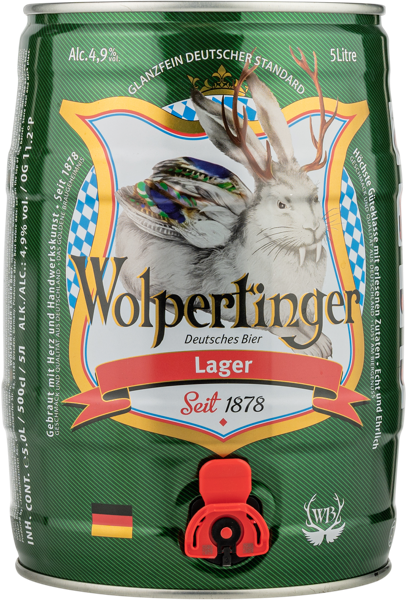 Изображение Пиво светлое Лагер 4,9% Вольпертингер Франфуртер Браухаус ГМБХ ж/б, 5 л