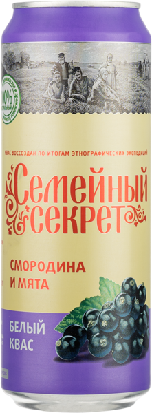 Изображение Квас Смородина мята Очаково семейный секрет Очаково ж/б, 0,45 л