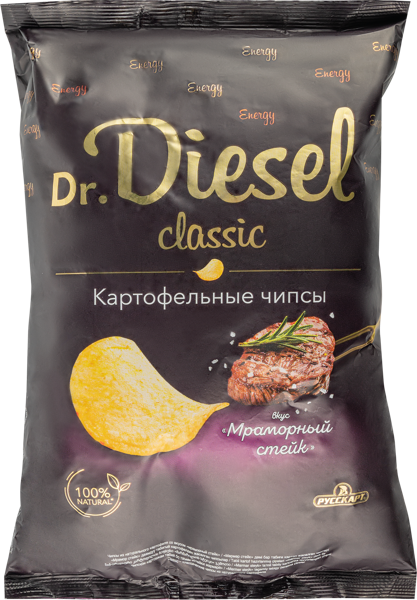 Изображение Чипсы картофельные Др.Дизел мраморный стейк Русскарт м/у, 120 г