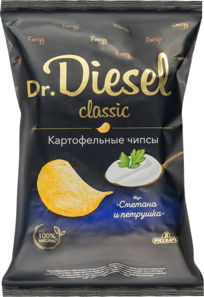 Изображение Чипсы картофельные Др.Дизел сметана петрушка Русскарт м/у, 120 г