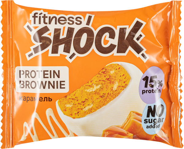 Изображение Пирожное протеиновое Фитнес шок брауни крамель Фитнес десерты м/у, 50 г