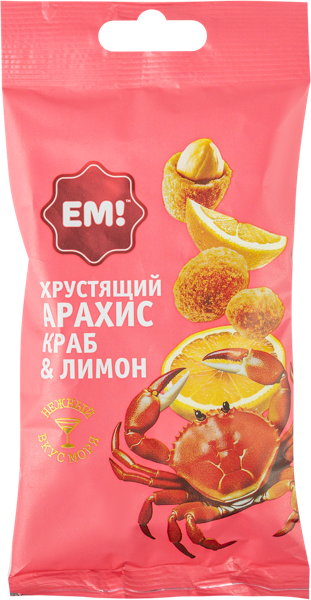 Изображение Арахис в хрустящей оболочке ЕМ краб с лимоном Орехпром м/у, 60 г