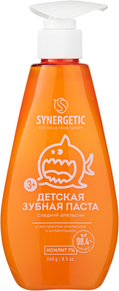Изображение Зубная паста детская 3+ Синергетик БИО сладкий апельсин Синергетик п/у, 240 мл