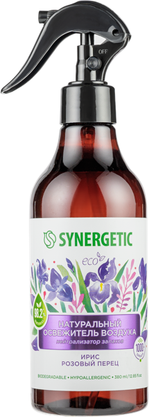 Изображение Освежитель воздуха Синергетик БИО ирис и розовый перец Синергетик п/у, 380 мл