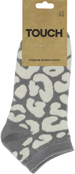 Изображение Носки размер 25-27 женские Тач серые с принтом Аврора карт/уп, 1 пара