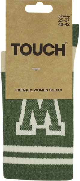 Изображение Носки размер 25-27 женские Тач бежево-зеленые Аврора карт/уп, 1 пара