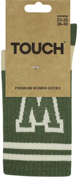Изображение Носки размер 23-25 женские Тач бежево-зеленые Аврора карт/уп, 1 пара