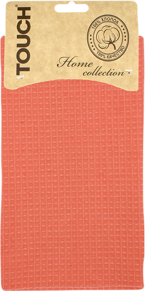 Изображение Полотенце 35*55см для кухни Тач коралл вафельное Аврора карт/уп, 1 шт