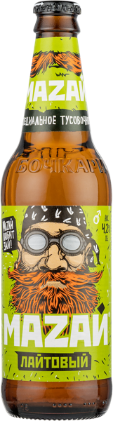 Изображение Пиво светлое Лагер 4,2% Мазай Лайтовый Бочкаревский ПЗ с/б, 0,44 л