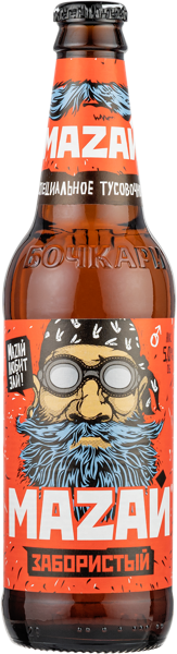 Изображение Пиво светлое Лагер 5,0% Мазай Забористый Бочкаревский ПЗ с/б, 0,44 л