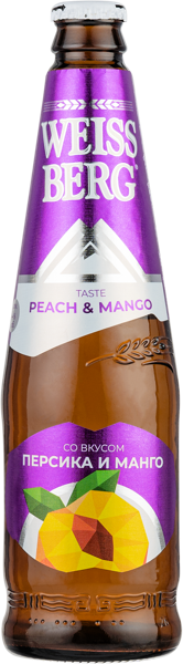 Изображение Пивной напиток светлый Лагер 4,0% н/ф Бочкари вайс берг Персик Манго Бочкаревский ПЗ с/б, 0,44 л