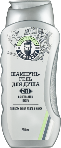 Изображение Шампунь гель мужской Архитект демидоф экстракт кедра 2в1 Архитект Демидофф п/у, 250 мл