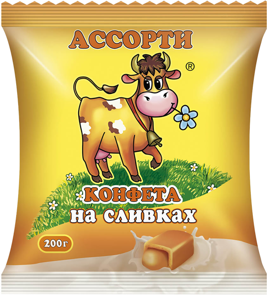 Изображение Конфеты сливочные На сливках помадка ассорти Вольский Кондитер м/у, 200 г