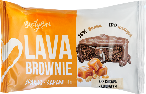 Изображение Пирожное протеиновое Бутибар брауни арахис карамель Фитснек м/у, 50 г