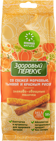 Изображение Снеки злаково-овощные Абсолют Нэйче морковь тыква рис Абсолют Натуре м/у, 50 г