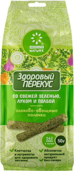 Изображение Снеки злаково-овощные Абсолют Нэйче зелень лук полба Абсолют Натуре м/у, 50 г
