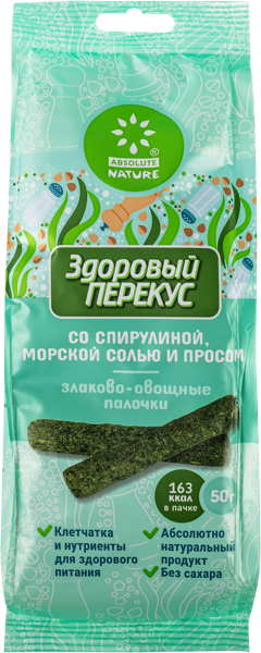 Изображение Снеки злаково-овощные Абсолют Нэйче спирулина соль просо Абсолют Натуре м/у, 50 г