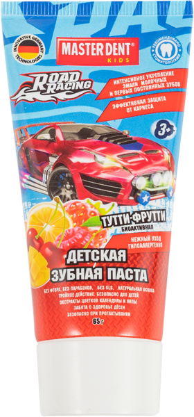 Изображение Зубная паста детская от 3 лет Мастер дент гонки Мастер Дент п/у, 65 мл