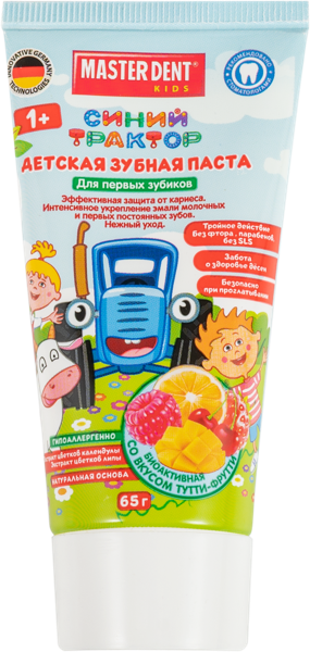 Изображение Зубная паста детская от года Мастер дент синий трактор Мастер Дент п/у, 65 мл