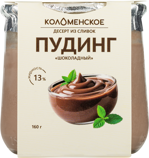 Изображение Десерт 13% из сливок Коломенское пудинг шоколад Коломенское с/б, 160 г