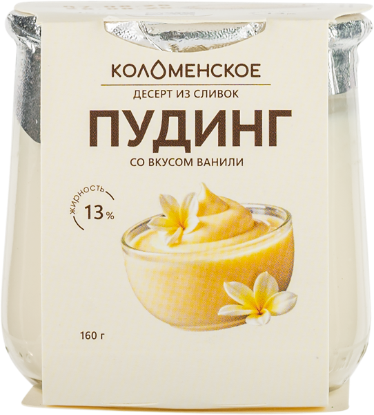Изображение Десерт 3% из сливок Коломенское пудинг ваниль Коломенское с/б, 160 г