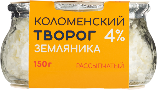 Изображение Творог 4% с вареньем Коломенское земляника Коломенское с/б, 150 г