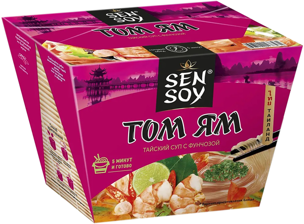 Изображение Лапша быстрого приготовления Сэн Сой фунчоза том ям Состра к/у, 125 г
