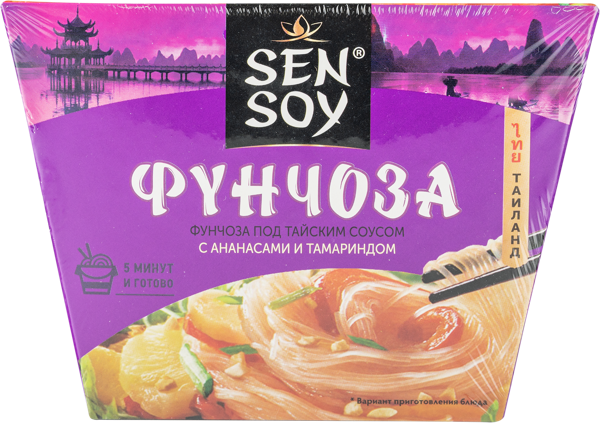 Изображение Лапша быстрого приготовления Сэн Сой фунчоза тайский соус Состра к/у, 125 г